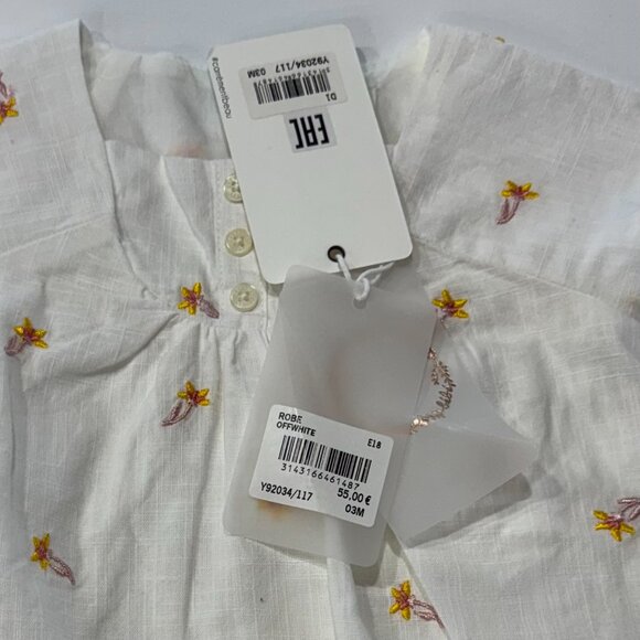 CARREMENT BEAU - MINI DRESS OFF WHITE/PINK WITH EMBROIDERIES - Picture 5 of 6